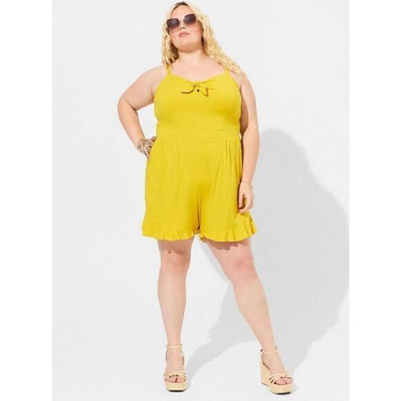 Torrid Challis Tie-Front Romper Sz 3 - Picture 1 of 5